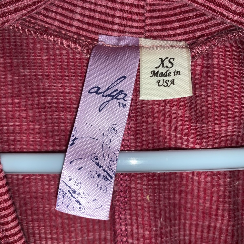 Alya sleeveless reddish pink V-neck ribbed dress sz XS EUC - Picture 3 of 5